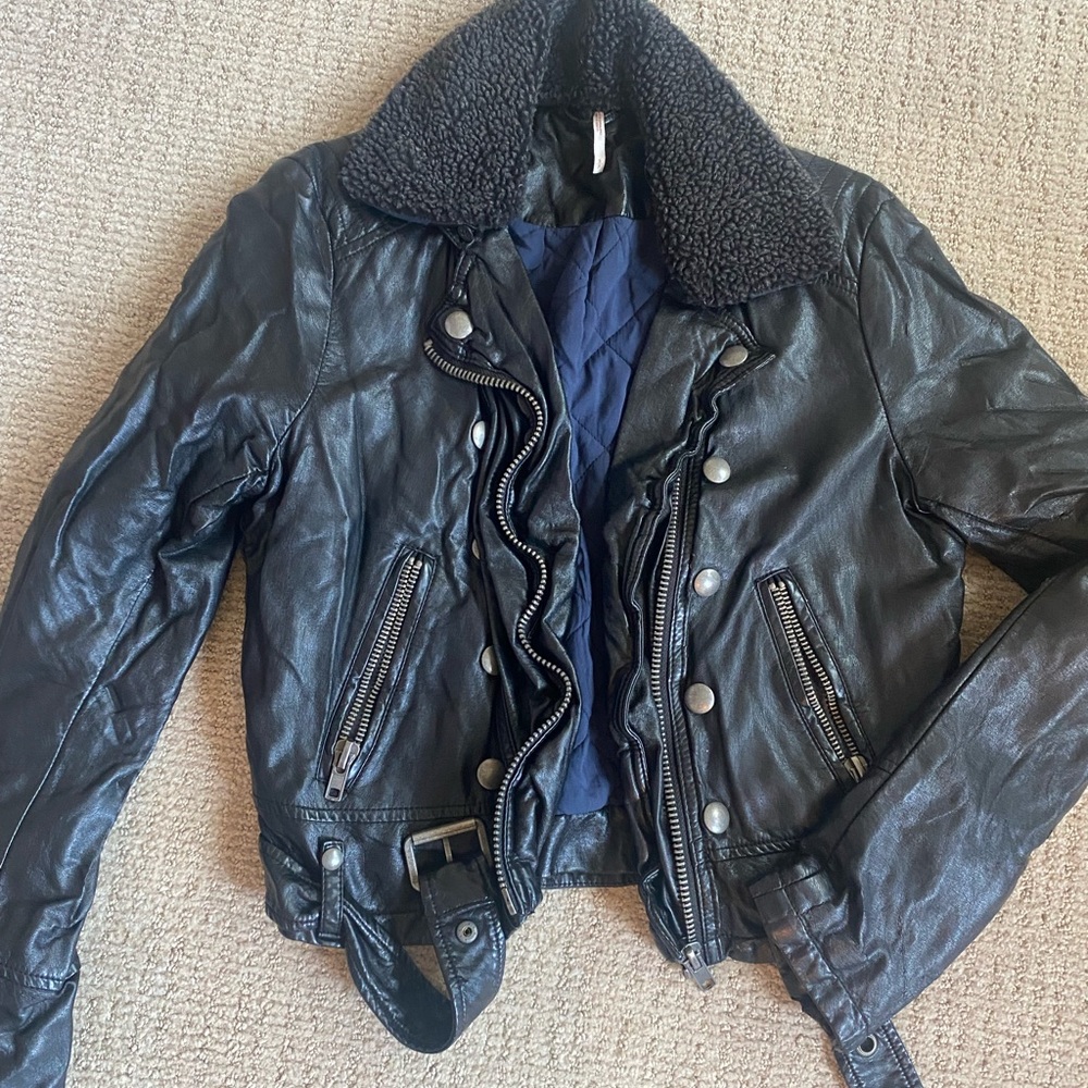 Free people leather jacket